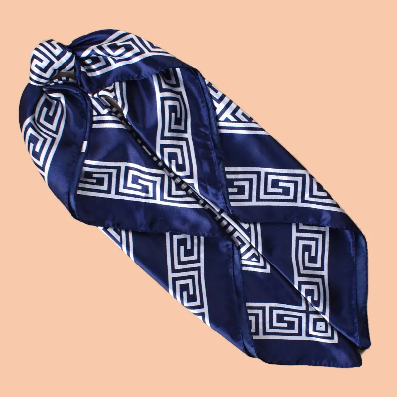 1pc Geometric Letter Print Satin Square Scarf Women's Spring Fashion Hair Accessory Can Be Used as Belt Bag Decor Silk Headband