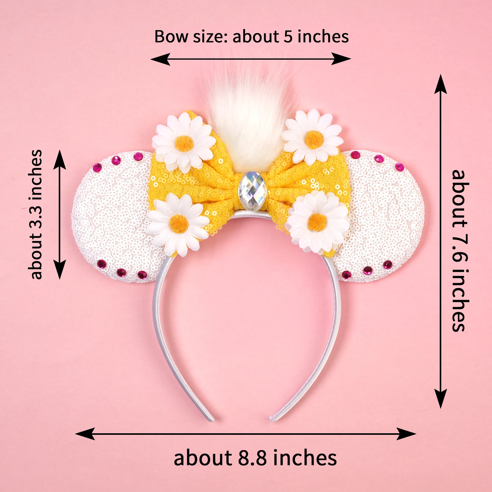 Disney Mickey Mouse Ears Headbands for Baby Girls Daisy Duck Hairbands Donald Duck Headwear Adults Women Bows Hair Accessories