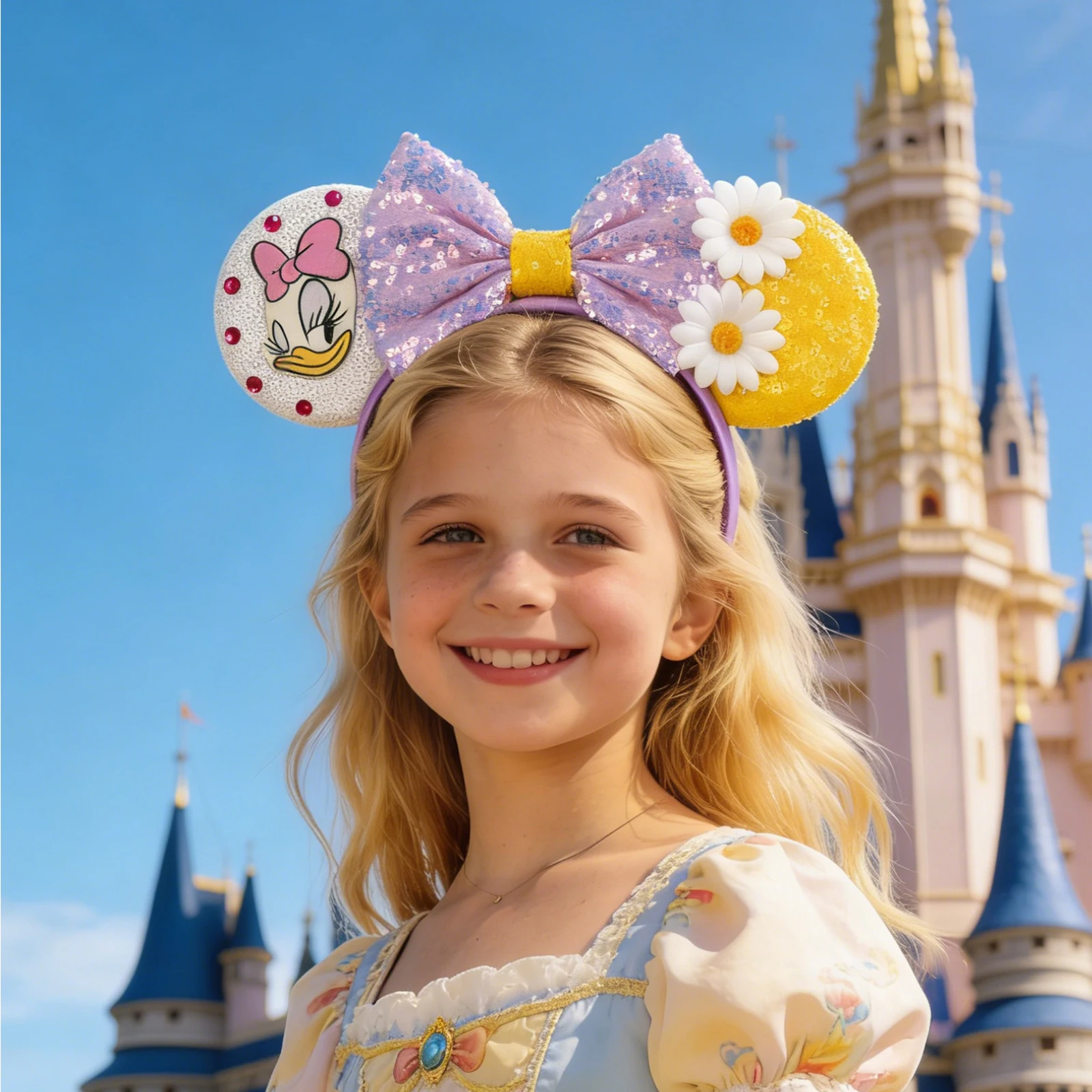 Disney Mickey Mouse Ears Headbands for Baby Girls Daisy Duck Hairbands Donald Duck Headwear Adults Women Bows Hair Accessories