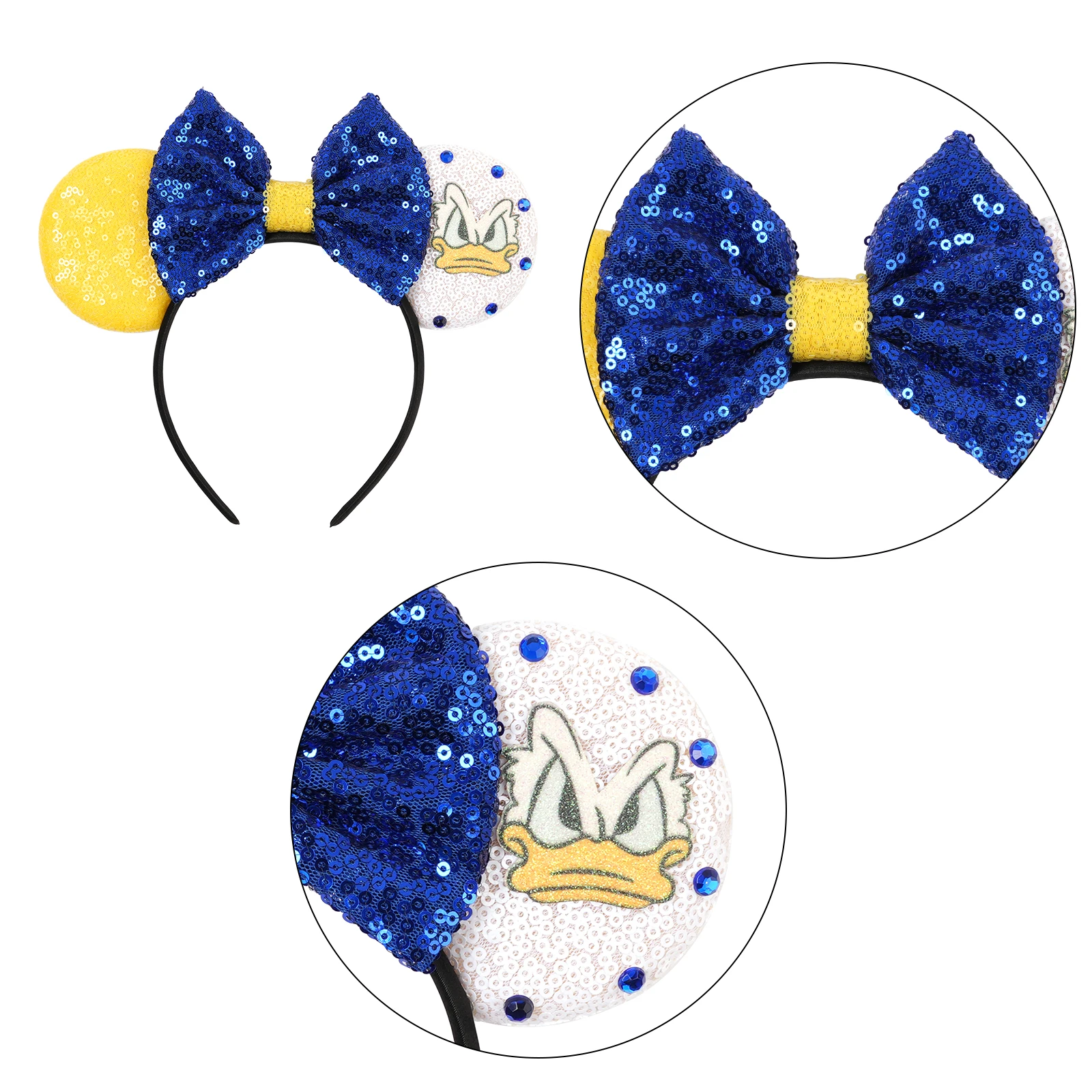 Disney Mickey Mouse Ears Headbands for Baby Girls Daisy Duck Hairbands Donald Duck Headwear Adults Women Bows Hair Accessories