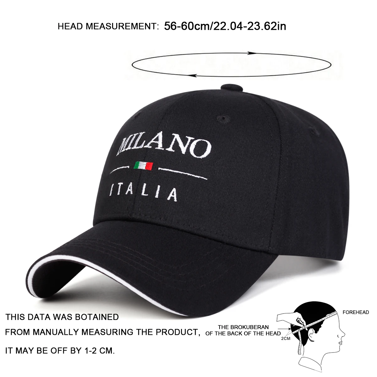 Unisex MILANO ITALIA Letter Embroidery Baseball Caps Spring Autumn Outdoor Adjustable Casual Hats Sunscreen Hat Sports Cap