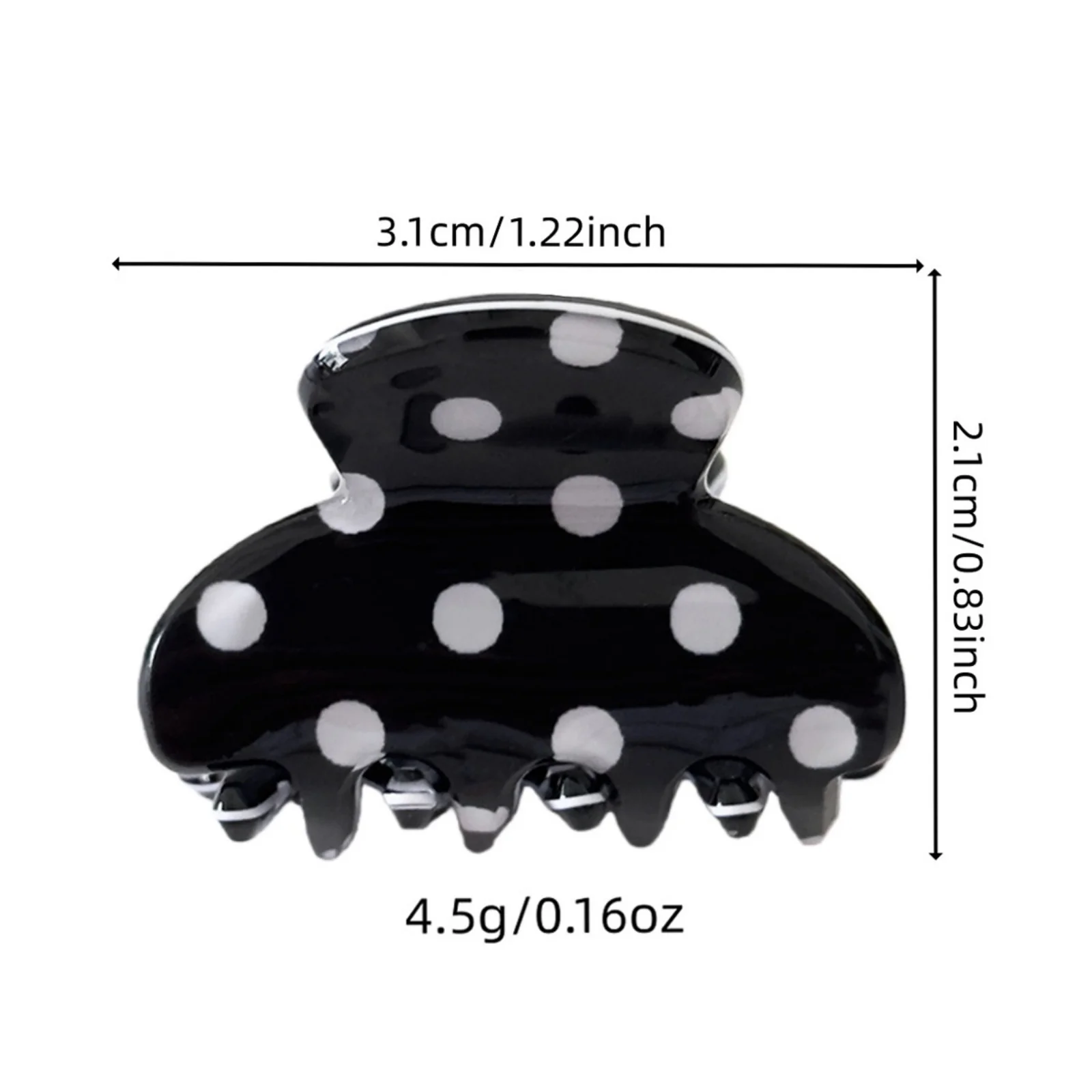 1PC Polka Dot Mini Hair Claw Clips For Women Cute Acrylic Hair Clamps Sweet Fashion Hair Accessory For Daily Hairstyles & Bangs