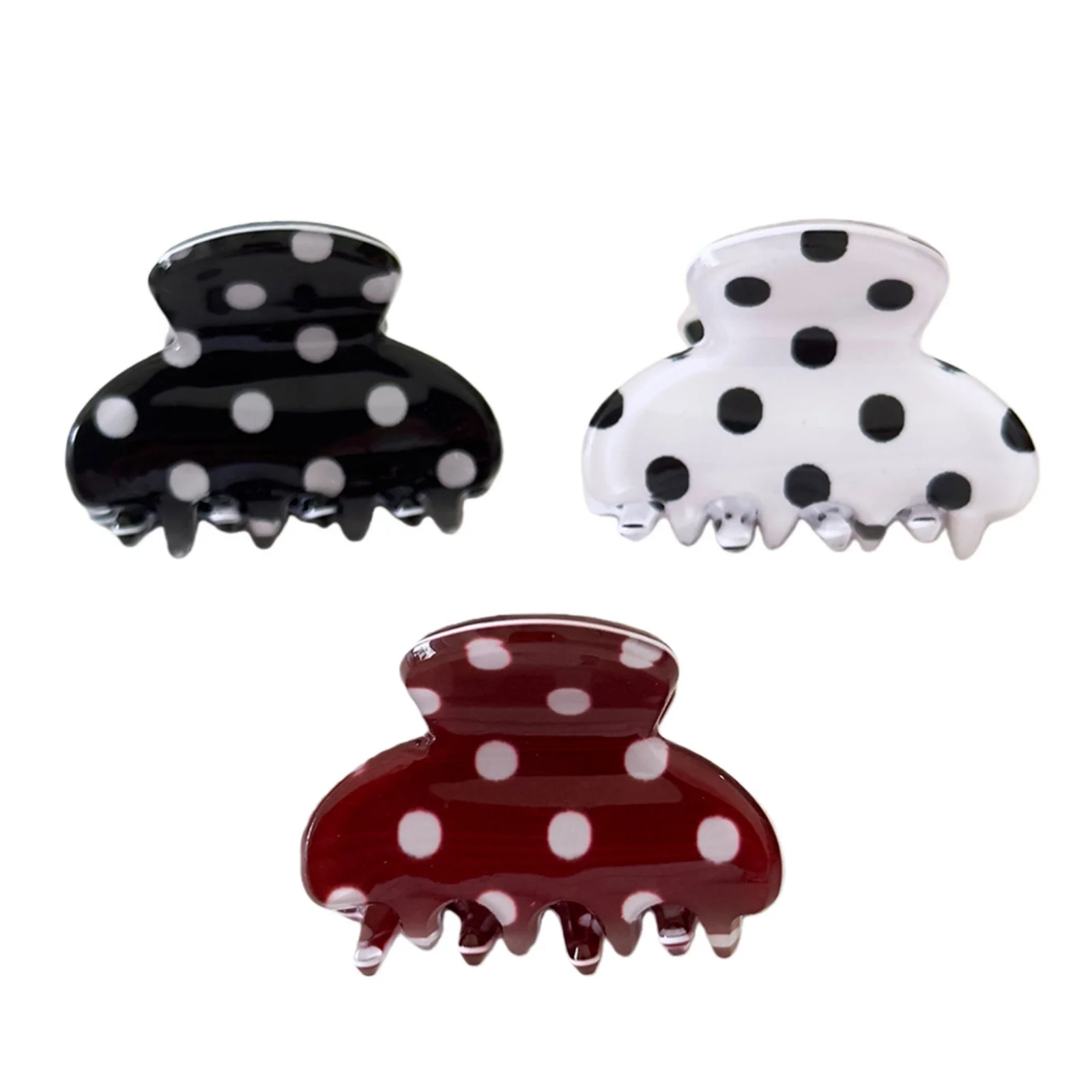 1PC Polka Dot Mini Hair Claw Clips For Women Cute Acrylic Hair Clamps Sweet Fashion Hair Accessory For Daily Hairstyles & Bangs