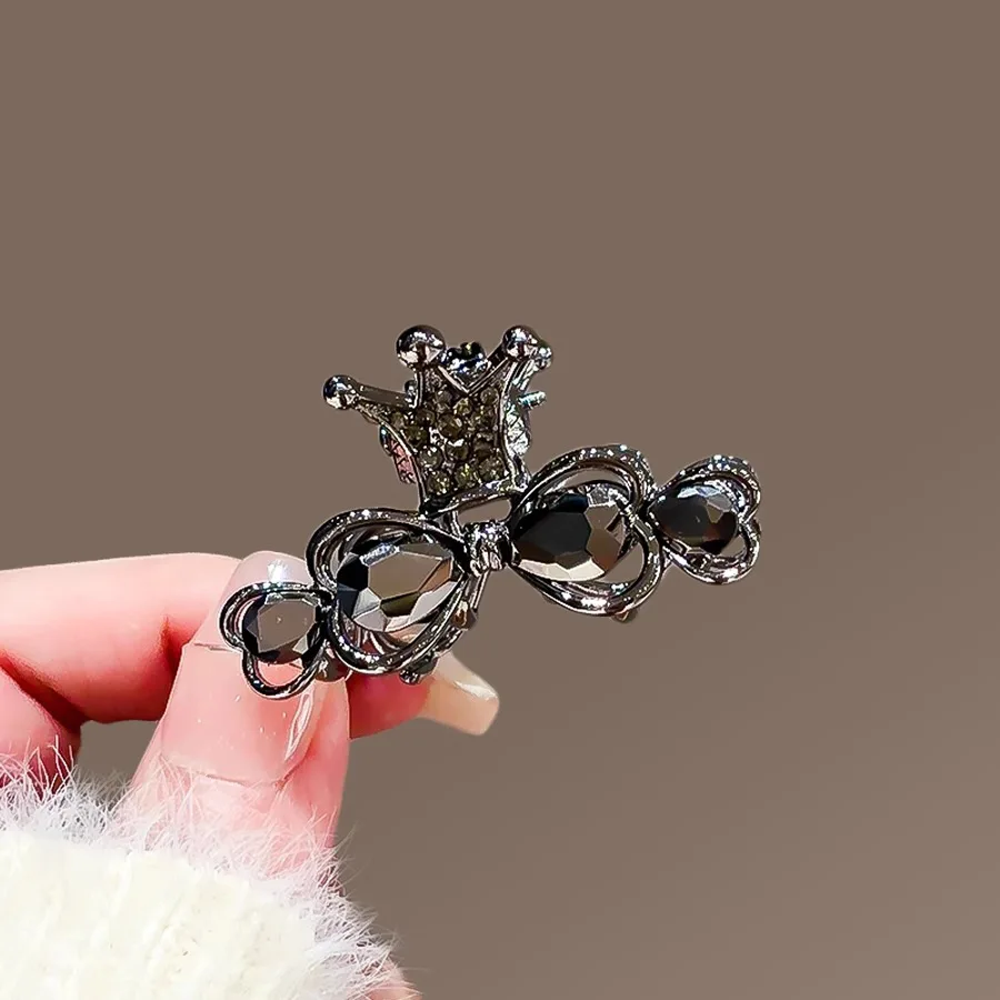 Luxury Crystal Crown Hair Claw Clips for Women, Medium Size Elegant Shark Clips for Half Up Half Down Hairstyles Hair Clip