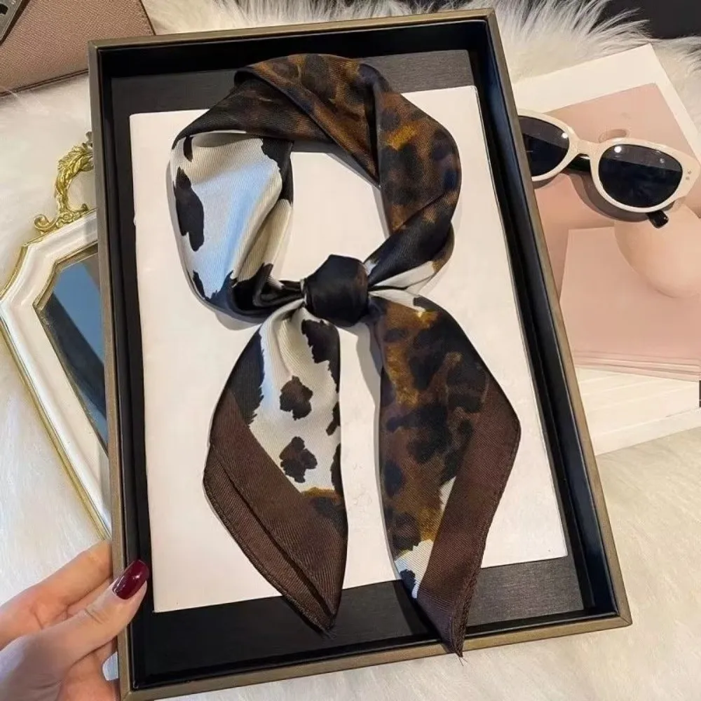 New Smooth Texture Silk Hairbands Versatile Fashion Elegant Square Shawl Luxury Hijab Women