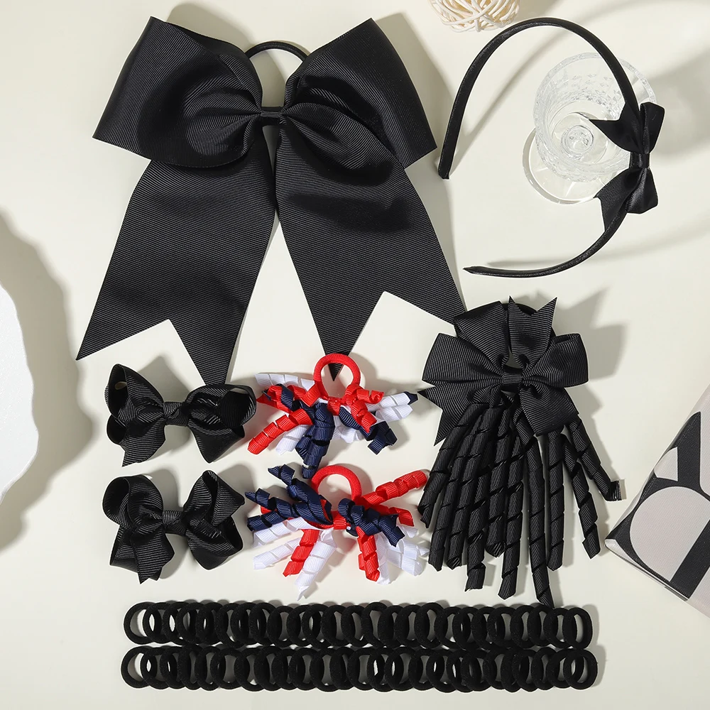 52/57PCS Girls' Bow Hair Accessories Set, for Children, Babies, and Girls' Bow Hair Clips, Headbands, and Headband Decorations