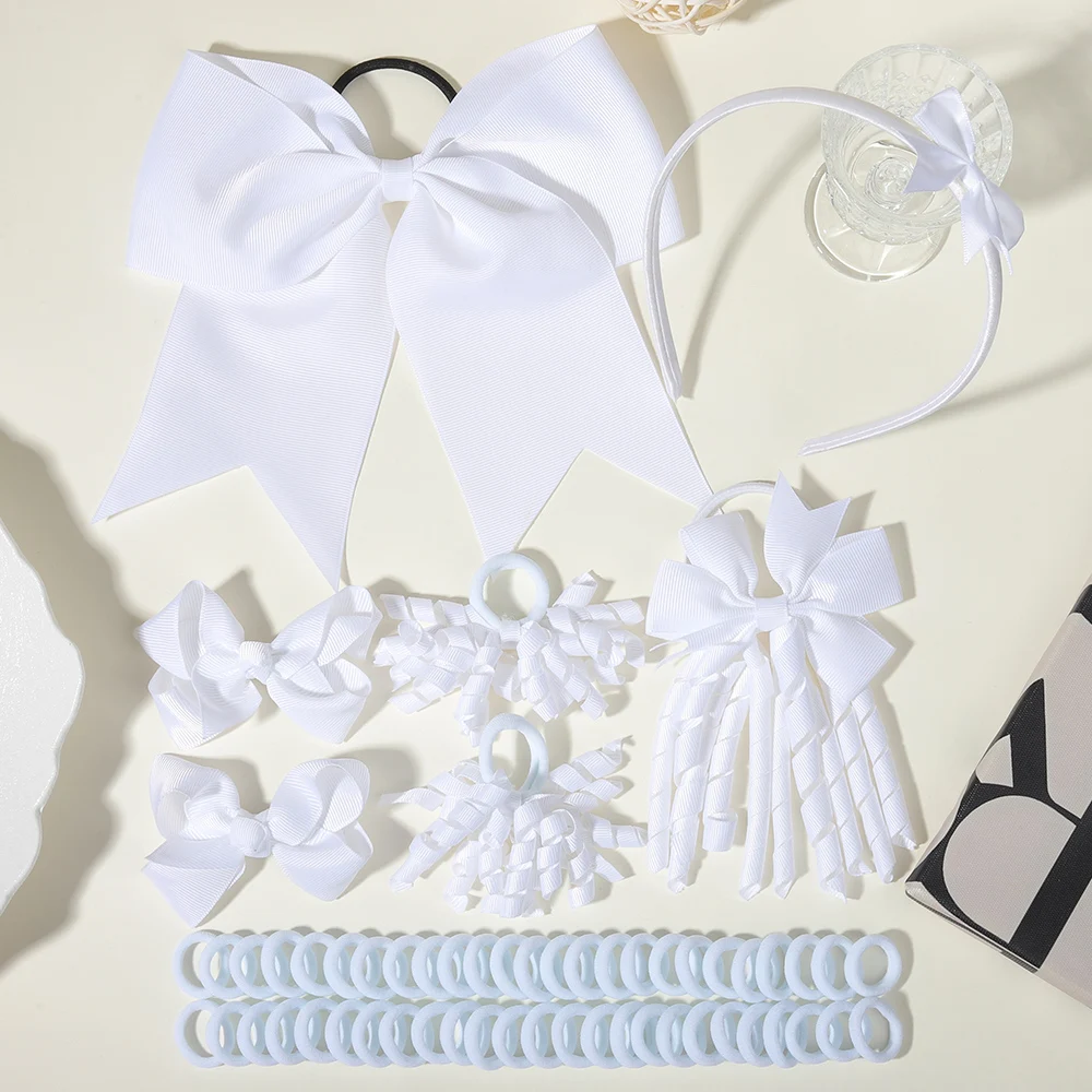 52/57PCS Girls' Bow Hair Accessories Set, for Children, Babies, and Girls' Bow Hair Clips, Headbands, and Headband Decorations