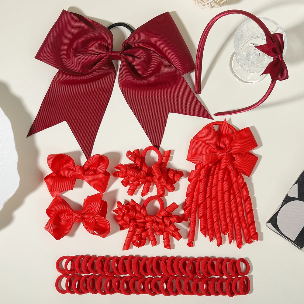 52/57PCS Girls' Bow Hair Accessories Set, for Children, Babies, and Girls' Bow Hair Clips, Headbands, and Headband Decorations