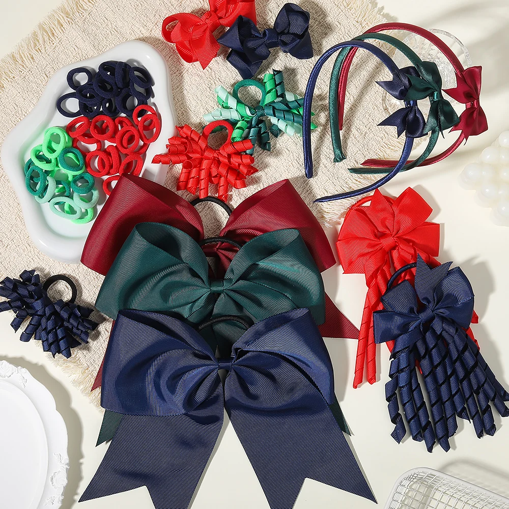 52/57PCS Girls' Bow Hair Accessories Set, for Children, Babies, and Girls' Bow Hair Clips, Headbands, and Headband Decorations