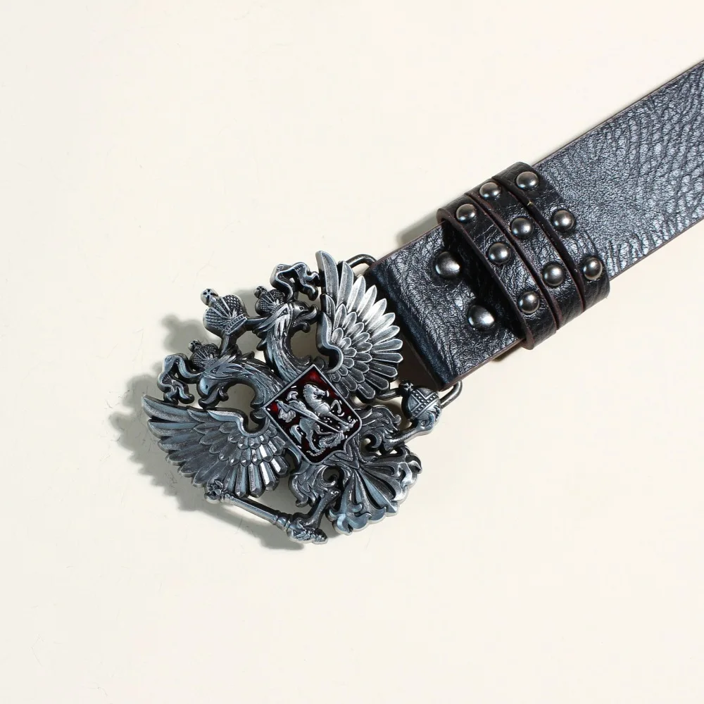 Black Punk Style PU Leather Belt with Metal Studs Unisex Gothic Fashion Accessory