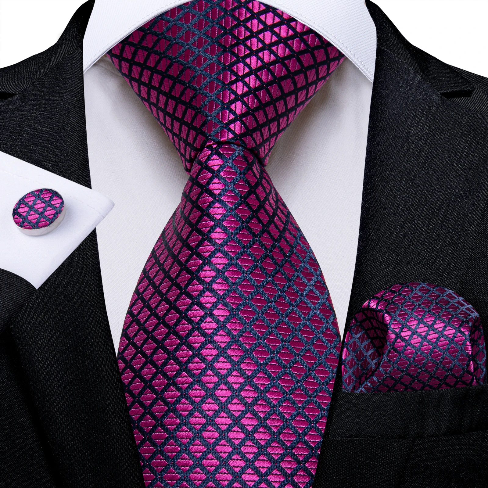 Men's Formal Ties Wedding Accessories Striped Floral Paisley Neck Tie Set Handkerchief Cufflinks Gift For Men