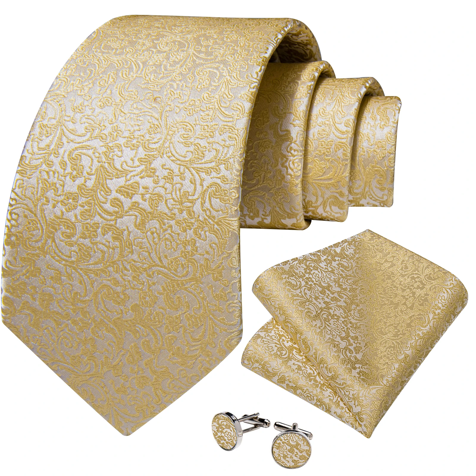 Men's Formal Ties Wedding Accessories Striped Floral Paisley Neck Tie Set Handkerchief Cufflinks Gift For Men