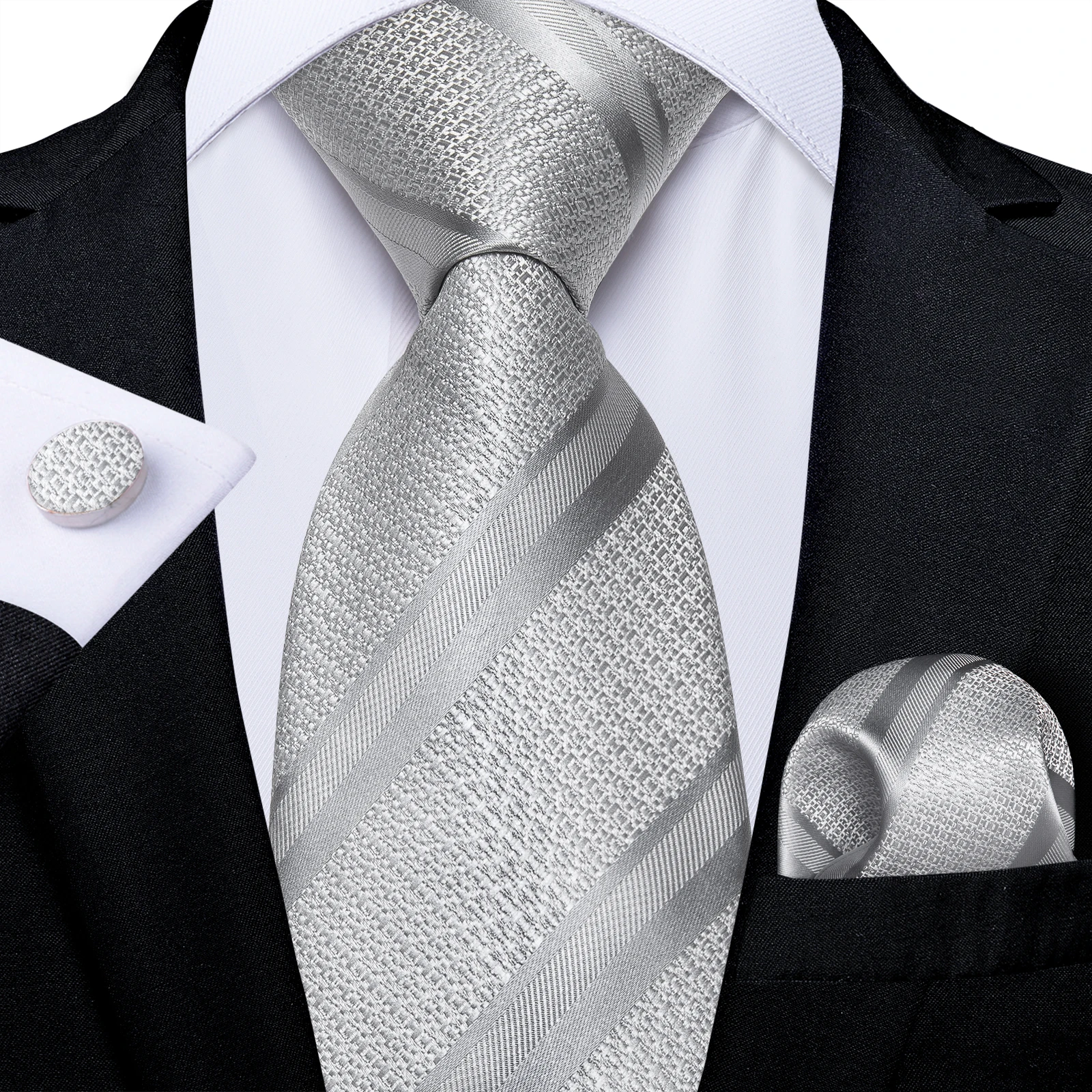 Men's Formal Ties Wedding Accessories Striped Floral Paisley Neck Tie Set Handkerchief Cufflinks Gift For Men