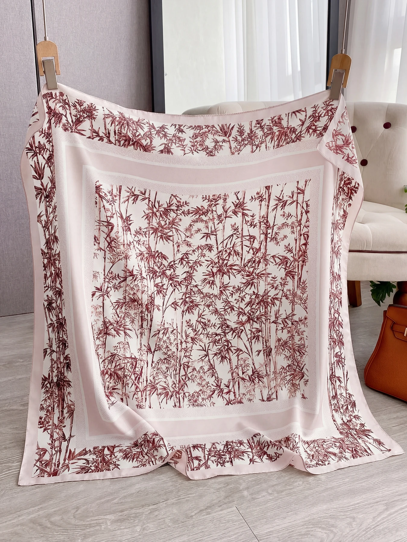 Luxury 90*90cm Square Silk Scarf For Women Fashion Neck Shawl Warps Elegant Neckerchief Bandanas Hijab Soft Stain Ladies Scarf