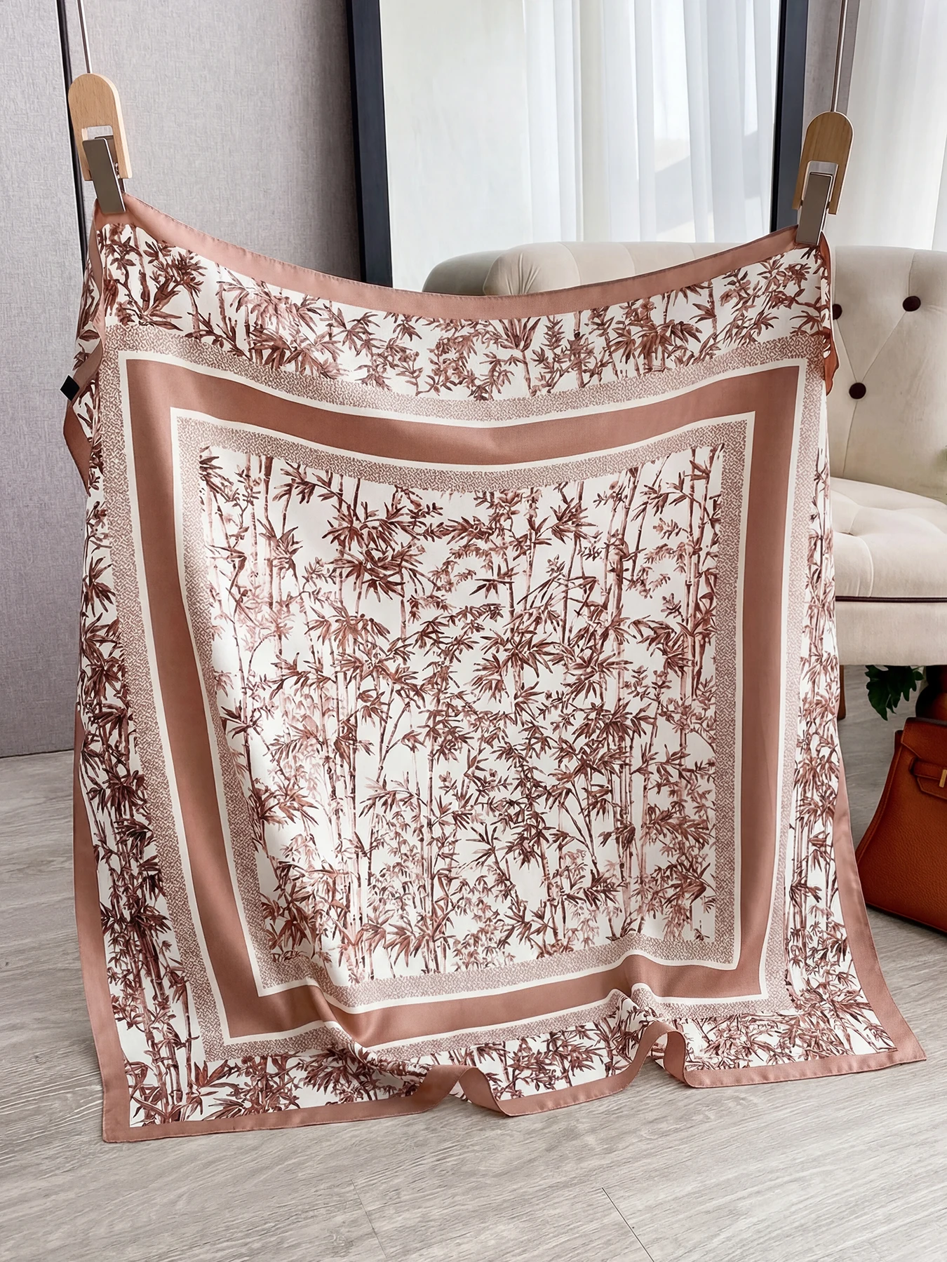 Luxury 90*90cm Square Silk Scarf For Women Fashion Neck Shawl Warps Elegant Neckerchief Bandanas Hijab Soft Stain Ladies Scarf