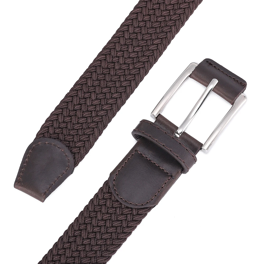 Casual Men's And Women's Woven Elastic Belt Outdoor Sports Stretch Jeans Designer Fashion Accessory for Men And Women
