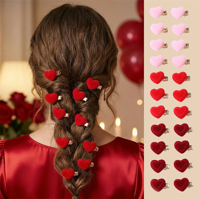 10/30pcs/set Small Heart Hair Clips – Dainty Love Design, Subtle Accent for Everyday Hairstyles.