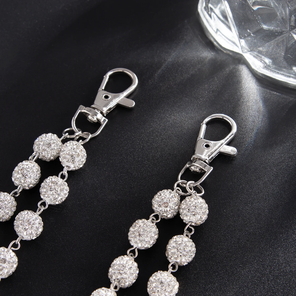 Hip Hop Rock Rhinestone Wallet Chain for Men Trendy Hipster Keychain Waist Chain Cool Daily Outfit Jewelry Decor Jeans Chain