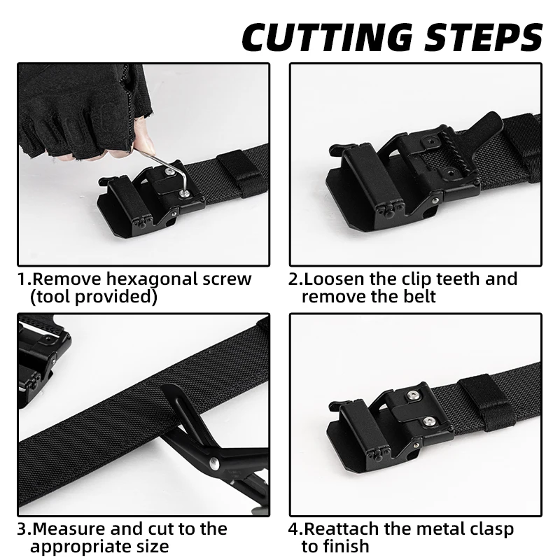 IDOGEAR SPORTS Tactical Ratchet Belt 1.5” EDC Gun Belt Reinforce Heavy Duty Belt With Adjustable Buckle 3430