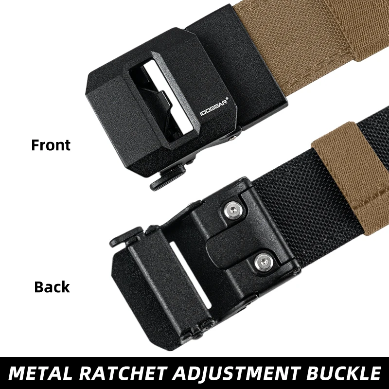 IDOGEAR SPORTS Tactical Ratchet Belt 1.5” EDC Gun Belt Reinforce Heavy Duty Belt With Adjustable Buckle 3430