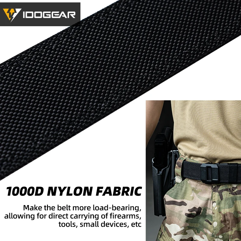 IDOGEAR SPORTS Tactical Ratchet Belt 1.5” EDC Gun Belt Reinforce Heavy Duty Belt With Adjustable Buckle 3430
