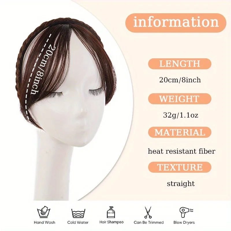 Stylish Retro Braided Wig Headband for Women Multifunctional Cute Hair Band Beauty Accessories Gift