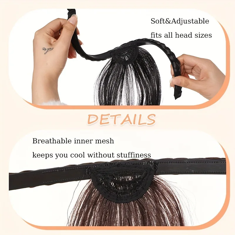 Stylish Retro Braided Wig Headband for Women Multifunctional Cute Hair Band Beauty Accessories Gift