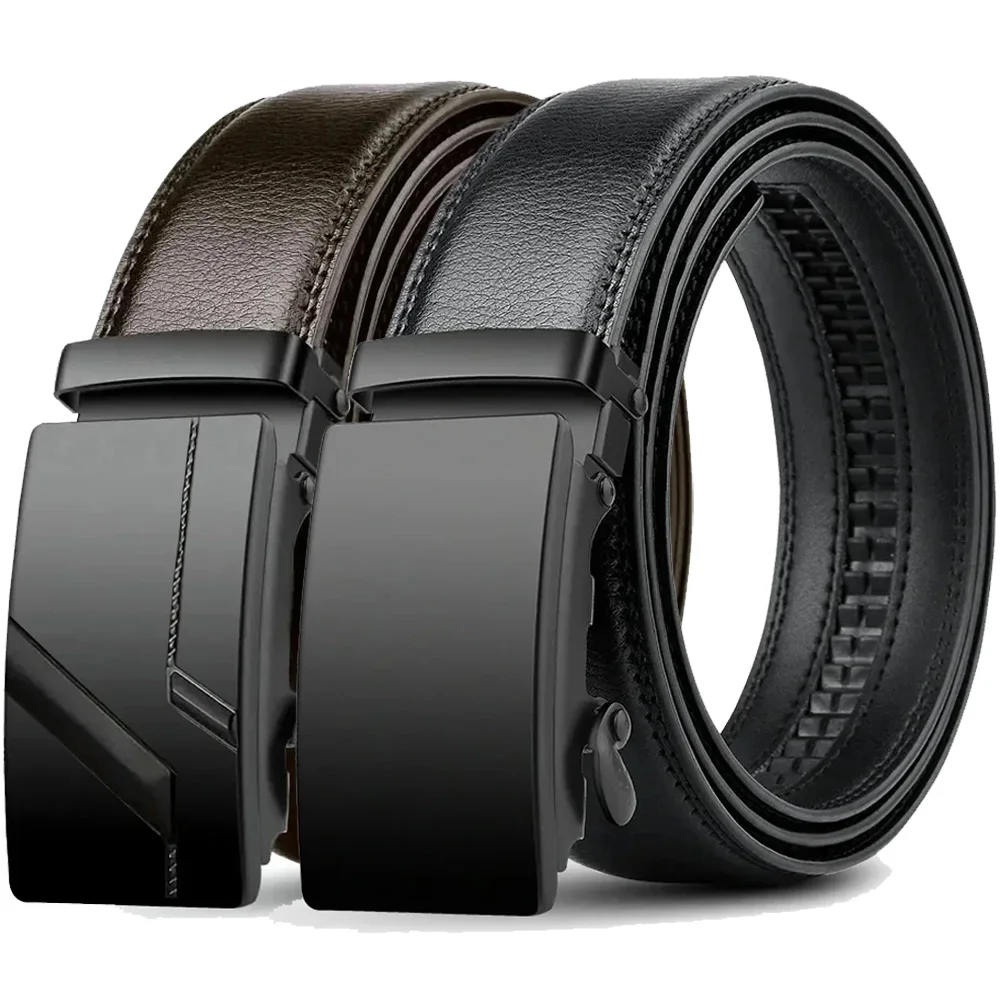 Fashion Automatic Buckle Belt Large Size 105-140 150 160 170cm Belt Male PU Leather Waist Straps Male Jeans Waistband for Men
