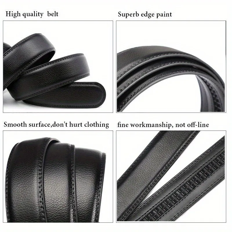 Fashion Automatic Buckle Belt Large Size 105-140 150 160 170cm Belt Male PU Leather Waist Straps Male Jeans Waistband for Men