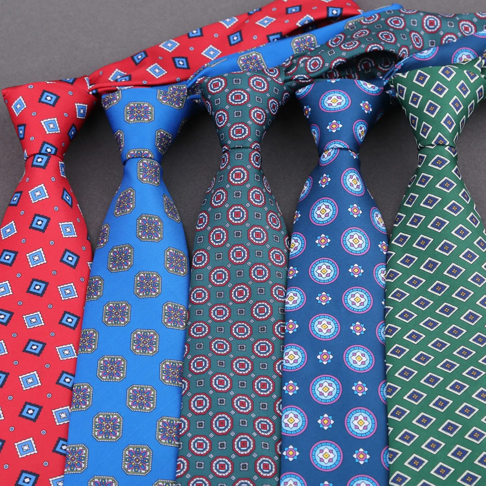 Classic Men's Imitation Silk Ties Soft Novel Plaid Polka Dot 8CM Neckties For Man Business Wedding Party Accessories Gifts