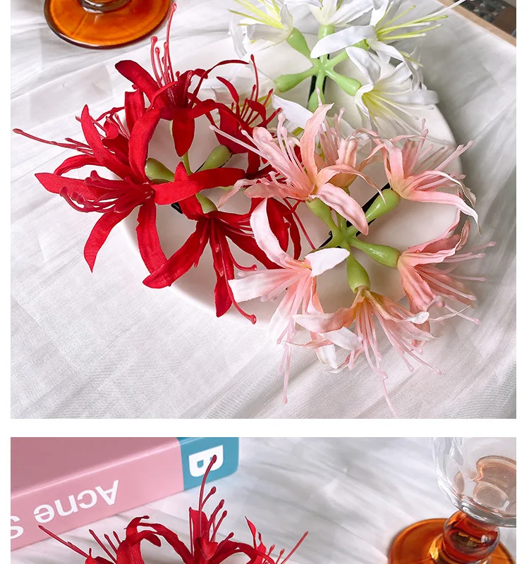 1Pc Super Fairy Lycoris Radiata Hair Clip Aesthetic Side Barrettes Broken Hair Fixed Clip Seaside Photo Hair Accessories Elegant