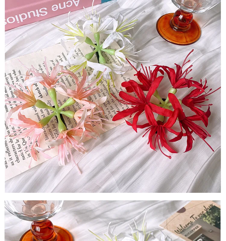 1Pc Super Fairy Lycoris Radiata Hair Clip Aesthetic Side Barrettes Broken Hair Fixed Clip Seaside Photo Hair Accessories Elegant