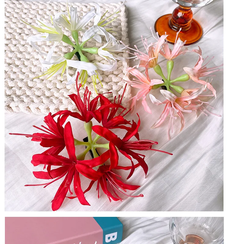 1Pc Super Fairy Lycoris Radiata Hair Clip Aesthetic Side Barrettes Broken Hair Fixed Clip Seaside Photo Hair Accessories Elegant
