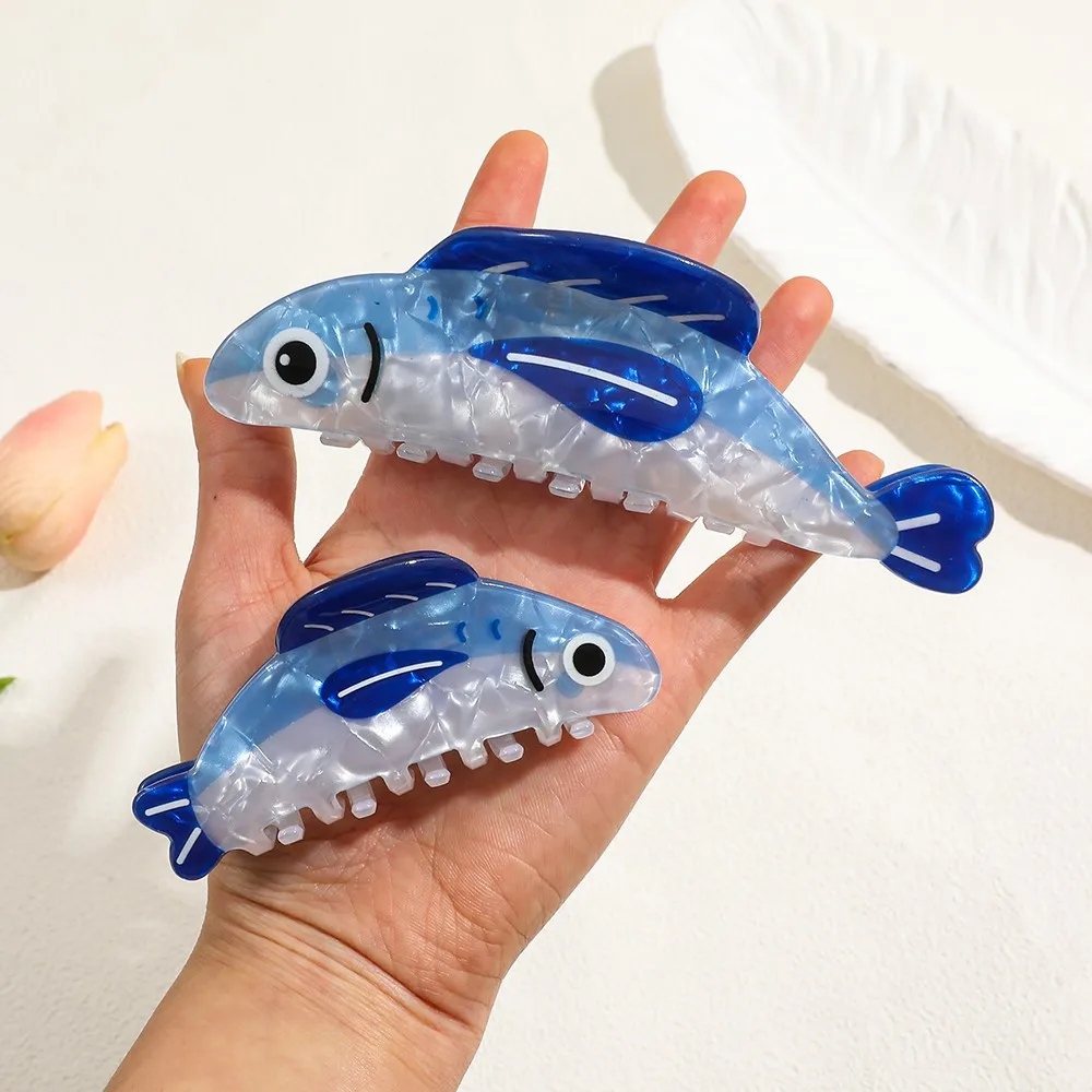1pc Cartoon Ocean Sardine Hair Clip,Cute Shark Clip,Animal Ponytail Clip Hair Ornaments Female,Girl Birthday Gift,Whale Hairpin