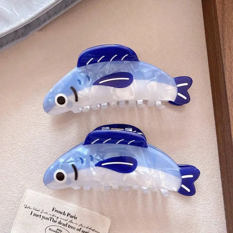 1pc Cartoon Ocean Sardine Hair Clip,Cute Shark Clip,Animal Ponytail Clip Hair Ornaments Female,Girl Birthday Gift,Whale Hairpin