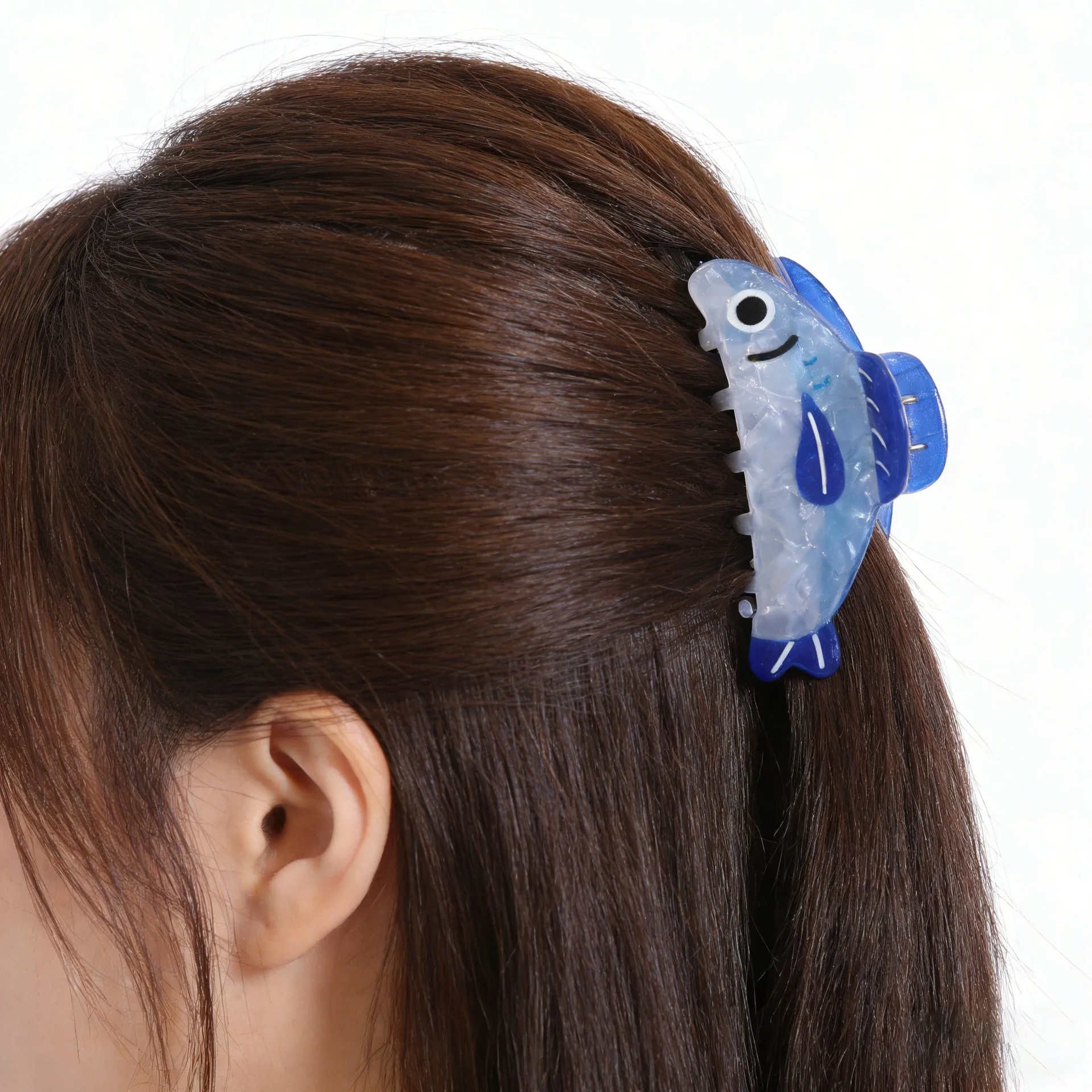 1pc Cartoon Ocean Sardine Hair Clip,Cute Shark Clip,Animal Ponytail Clip Hair Ornaments Female,Girl Birthday Gift,Whale Hairpin