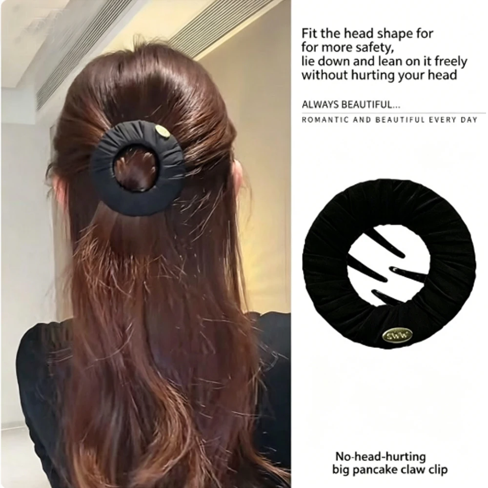 Creative Flat Pancake Hair Claw Clip, Sports Non-Slip Bun Holder, Comfortable No-Pull Hair Accessory for Women, Ideal for Daily