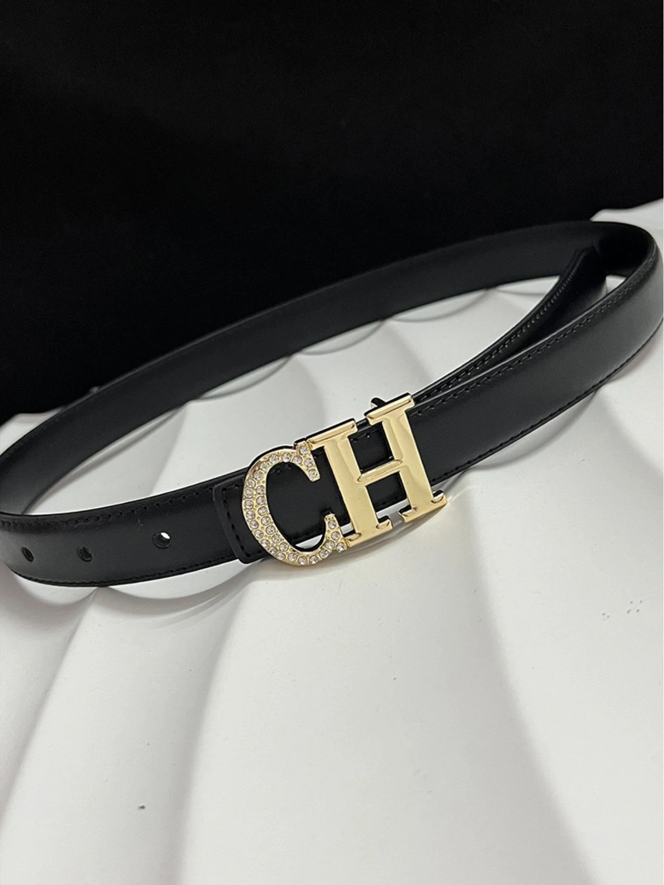 Women’s Belt Press Buckle Alloy Waist Belt Simple Fashion for Jeans Pants Dress