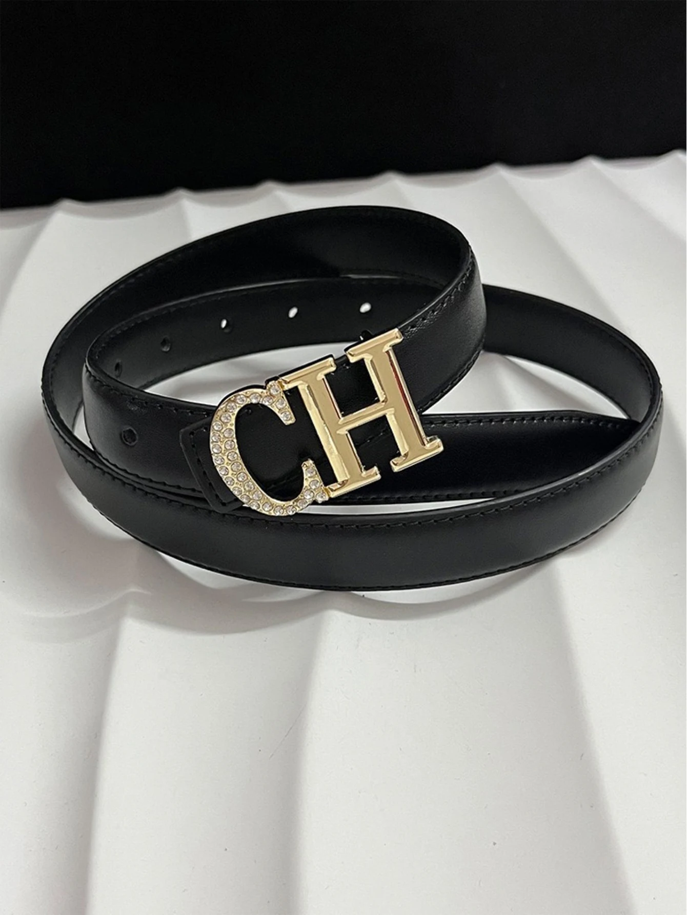 Women’s Belt Press Buckle Alloy Waist Belt Simple Fashion for Jeans Pants Dress