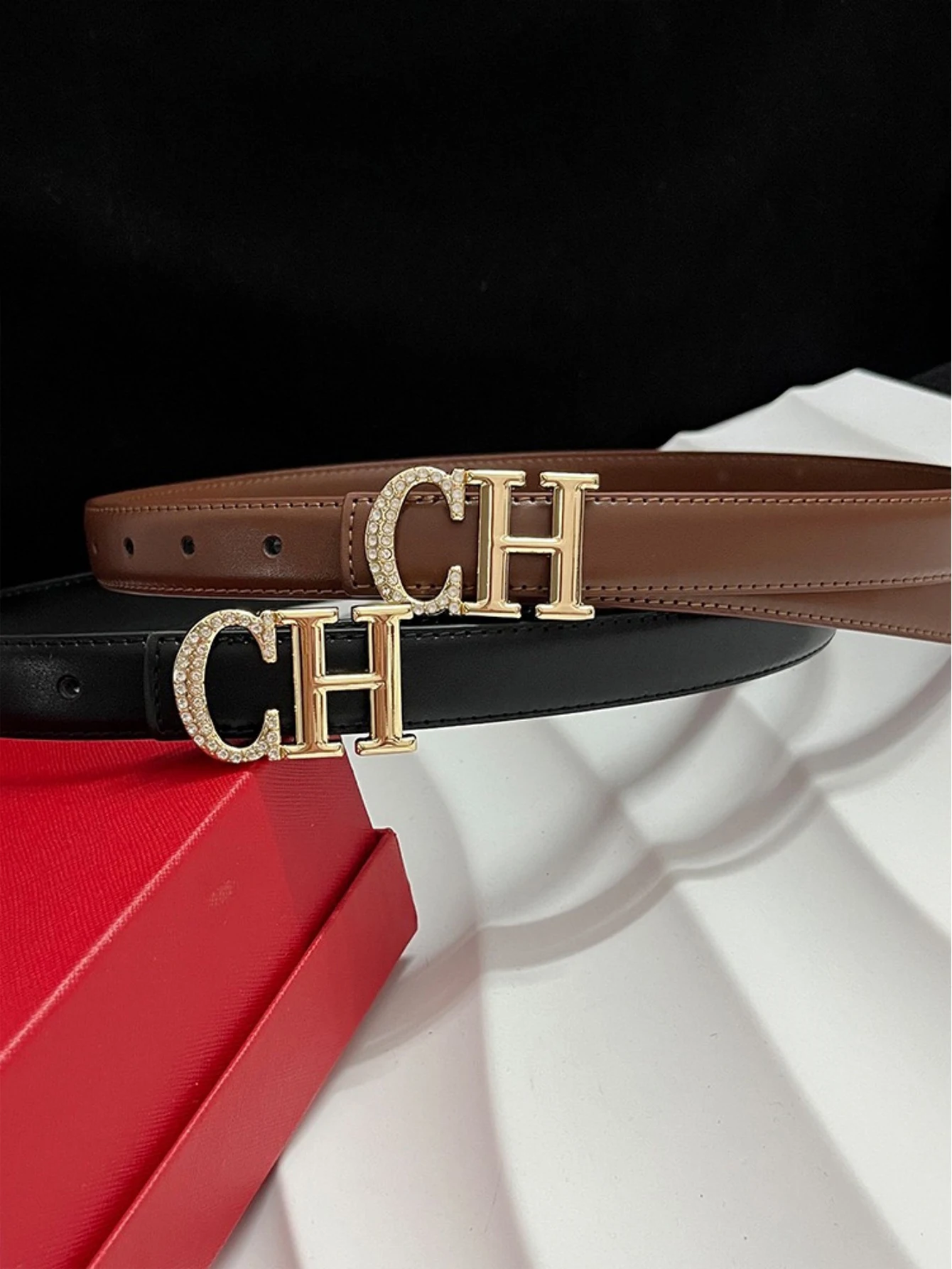 Women’s Belt Press Buckle Alloy Waist Belt Simple Fashion for Jeans Pants Dress