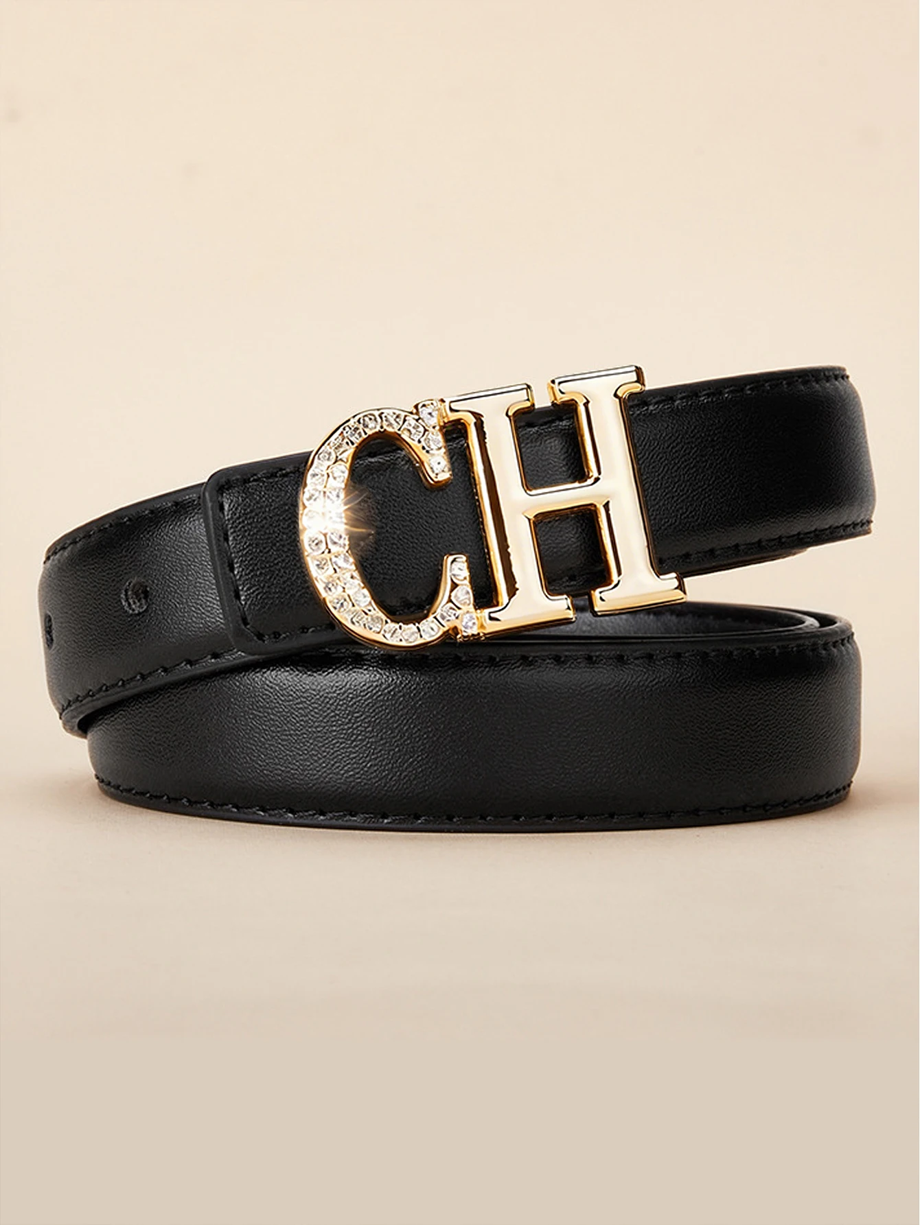 Women’s Belt Press Buckle Alloy Waist Belt Simple Fashion for Jeans Pants Dress