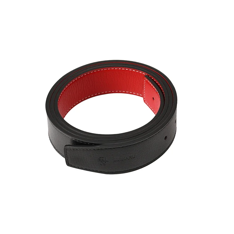 Men High Quality Pin Smooth Buckle Male Straps Without Buckle Luxury Brand Belts No Buckle PU Leather Waistband No Buckle 3.8cm