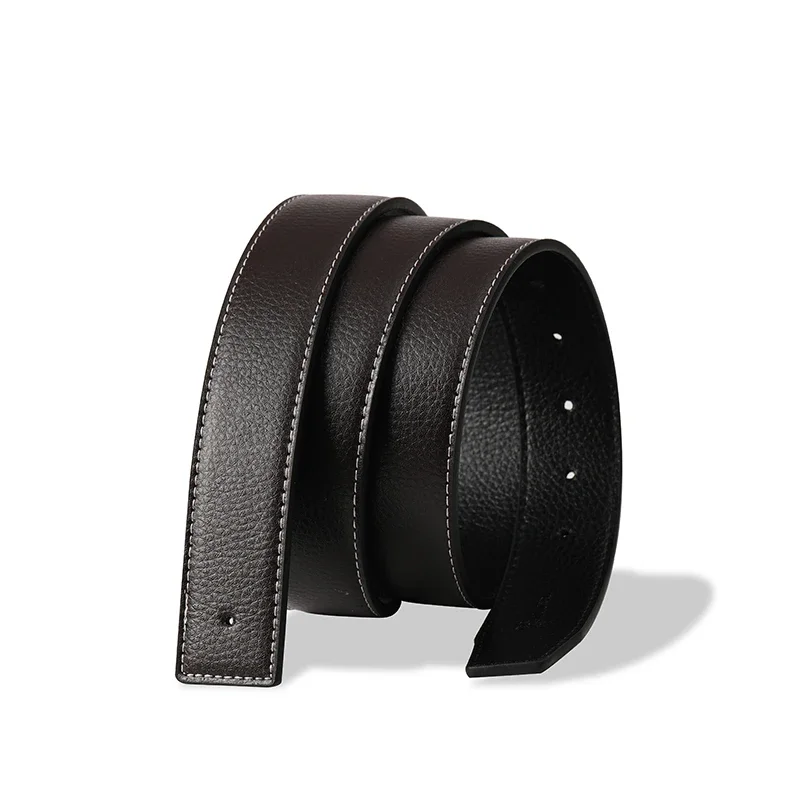 Men High Quality Pin Smooth Buckle Male Straps Without Buckle Luxury Brand Belts No Buckle PU Leather Waistband No Buckle 3.8cm