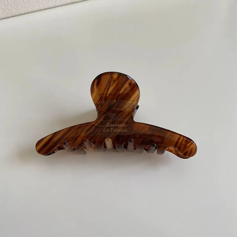 Vintage Hair Claw Clips for Women Girls Elegant High Grade Acetate Tea Color Fashion Jewelry Hair Accessories