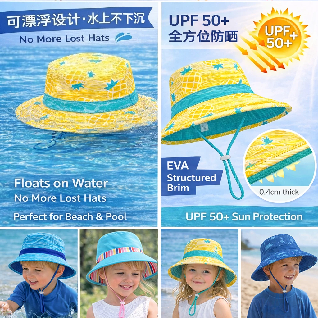 Adjustable Kids Fishing Cap Summer Sun Protection Hat Unisex Outdoor Breathable Mesh Various Colors for Children