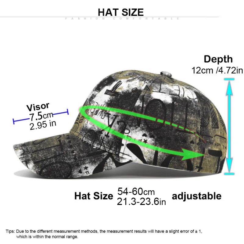 Graffiti Print Baseball Cap New Spring Sunhat Colorful Letter Men Women Unisex-Teens Cotton Snapback Caps Fashion Hip Hop Hat