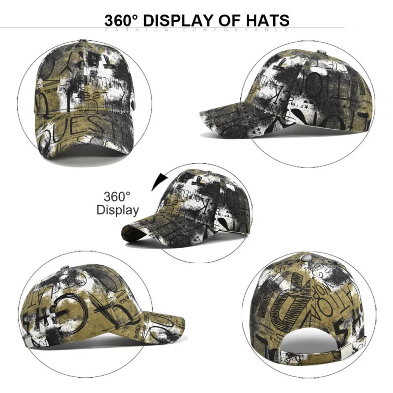 Graffiti Print Baseball Cap New Spring Sunhat Colorful Letter Men Women Unisex-Teens Cotton Snapback Caps Fashion Hip Hop Hat