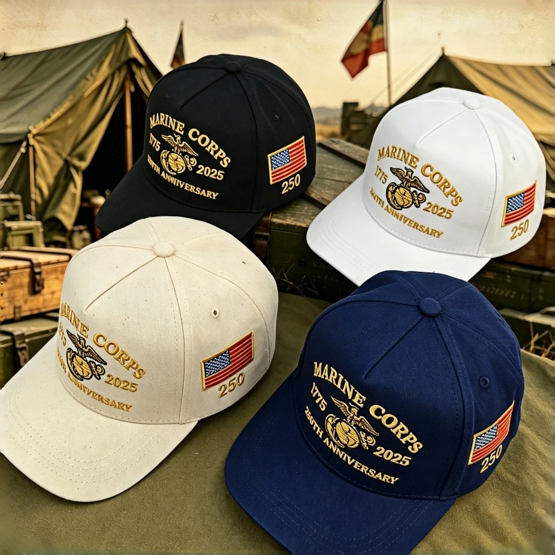 US Marine Corps 250th Anniversary 1775-2025 Embroidered Baseball Cap American Flag Adjustable Tactical Hat