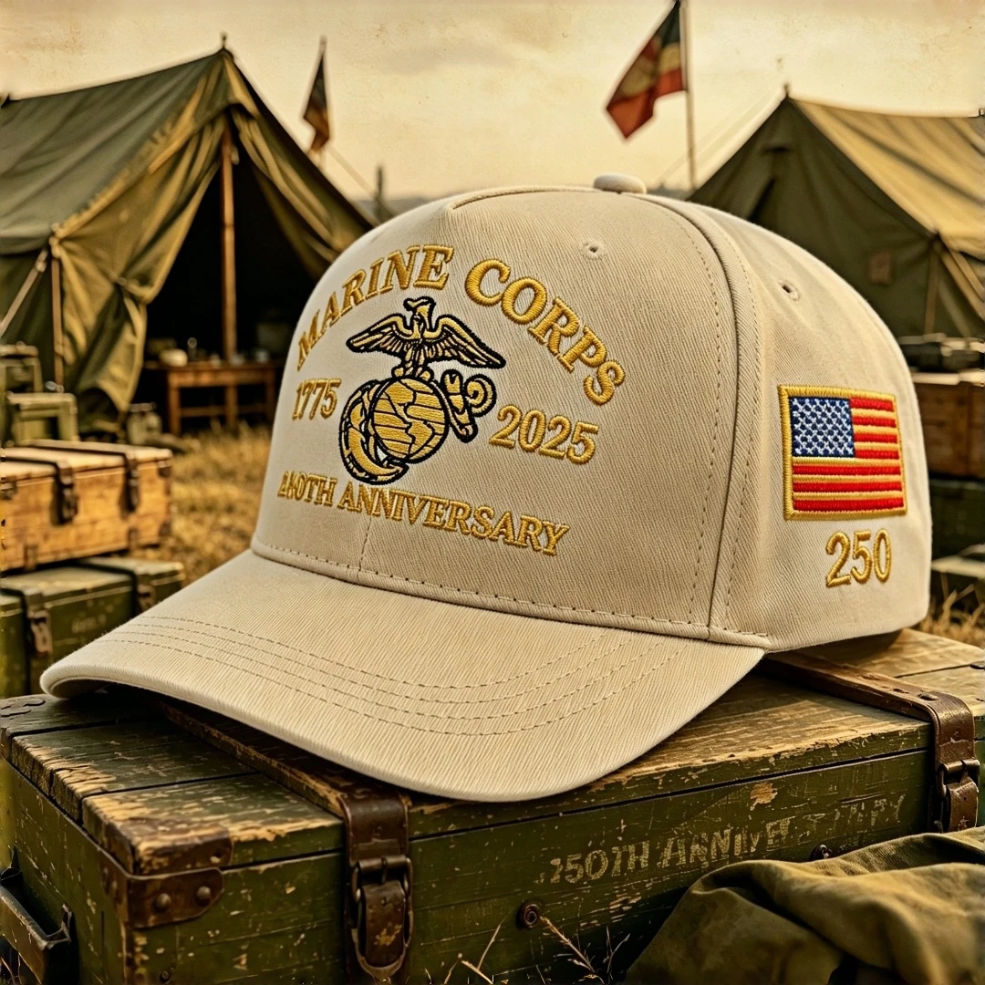 US Marine Corps 250th Anniversary 1775-2025 Embroidered Baseball Cap American Flag Adjustable Tactical Hat