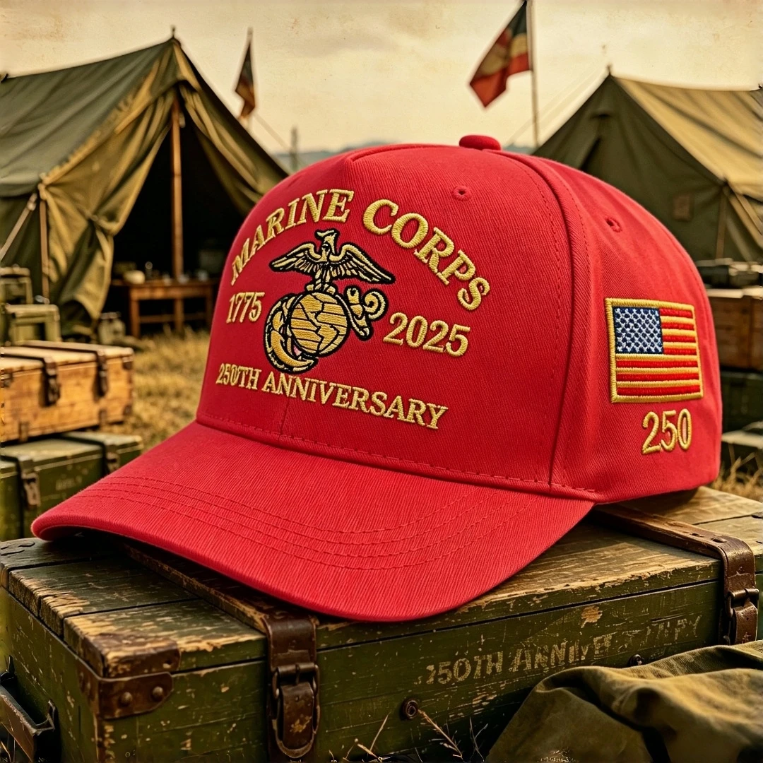 US Marine Corps 250th Anniversary 1775-2025 Embroidered Baseball Cap American Flag Adjustable Tactical Hat